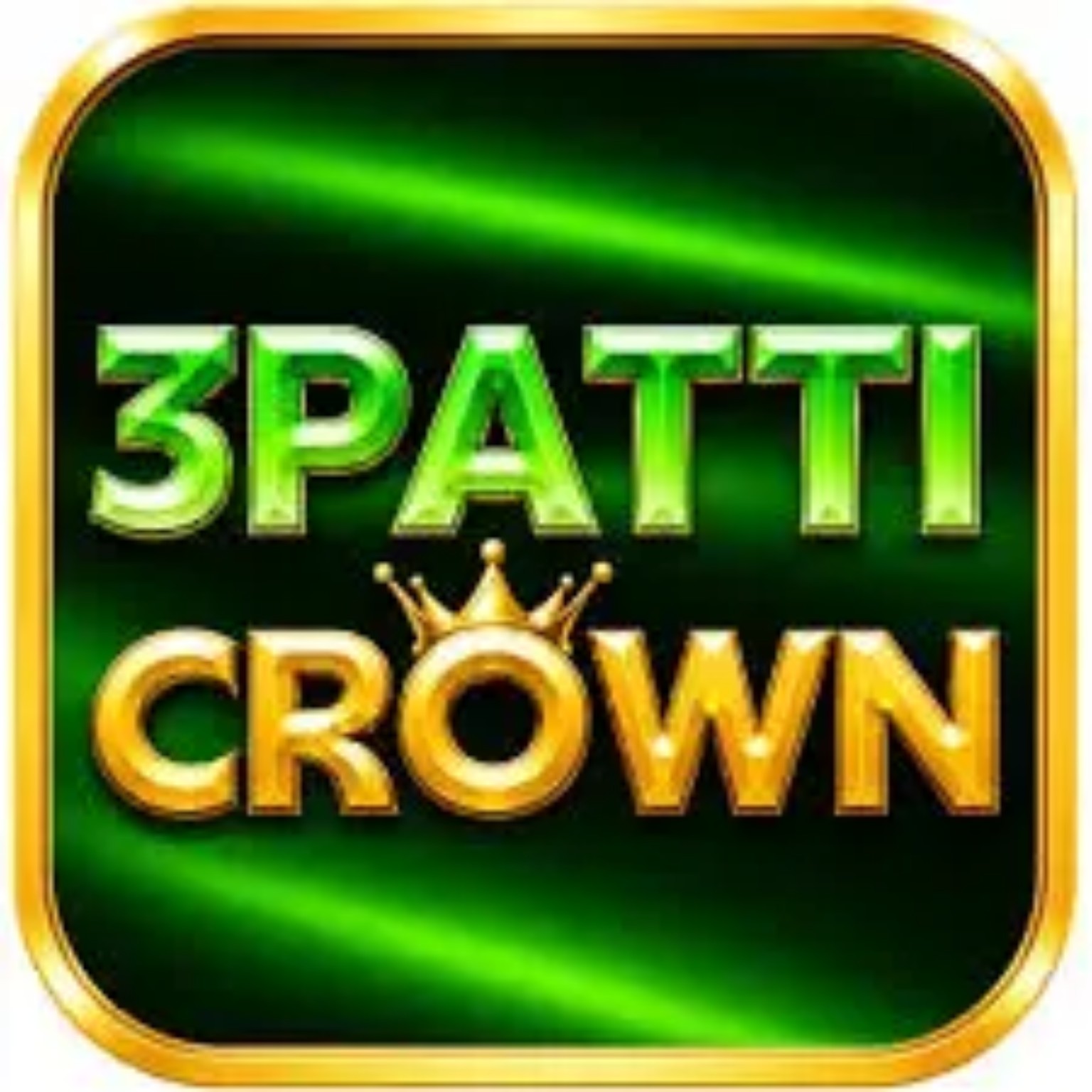 3patti Crown app logo in green and gold